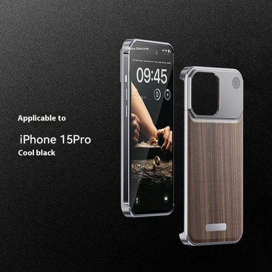 Aluminum Alloy Wood Grain Phone Case